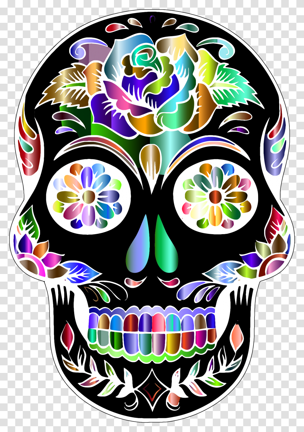 Mq Skulls Skull Flowers Day Of The Dead, Floral Design, Pattern Transparent Png