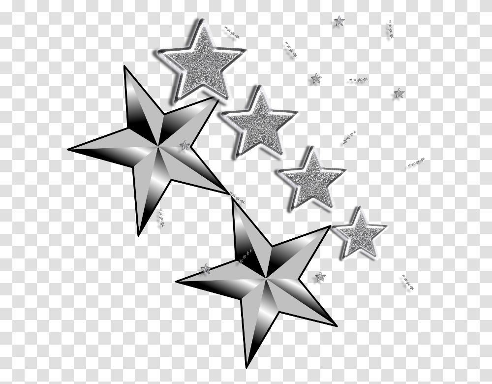 Mq Star Stars Silver Glitter Glittery, Cross, Star Symbol Transparent Png