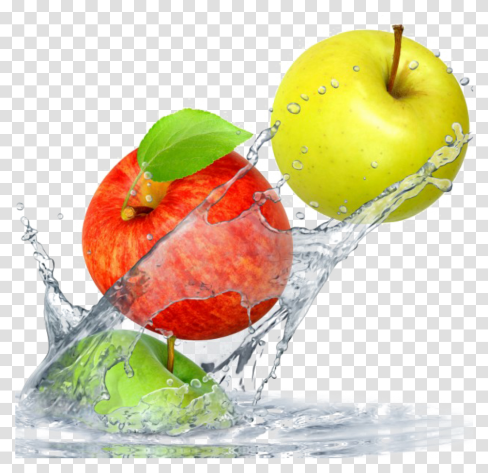 Mq Water Splash Waterdrops Apple Fruit Water Drops On Fruits, Plant, Food, Citrus Fruit, Cocktail Transparent Png