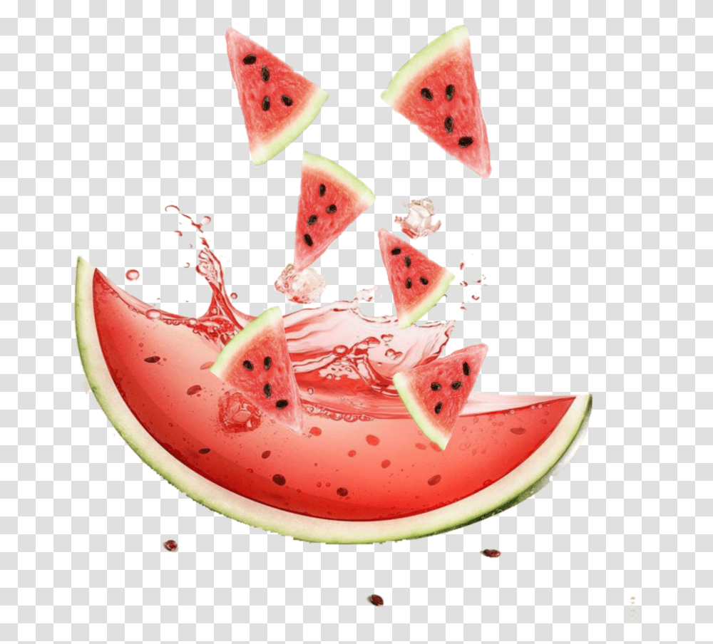 Mq Watermelon Melon Splash Sliced Watermelon, Plant, Fruit, Food, Birthday Cake Transparent Png