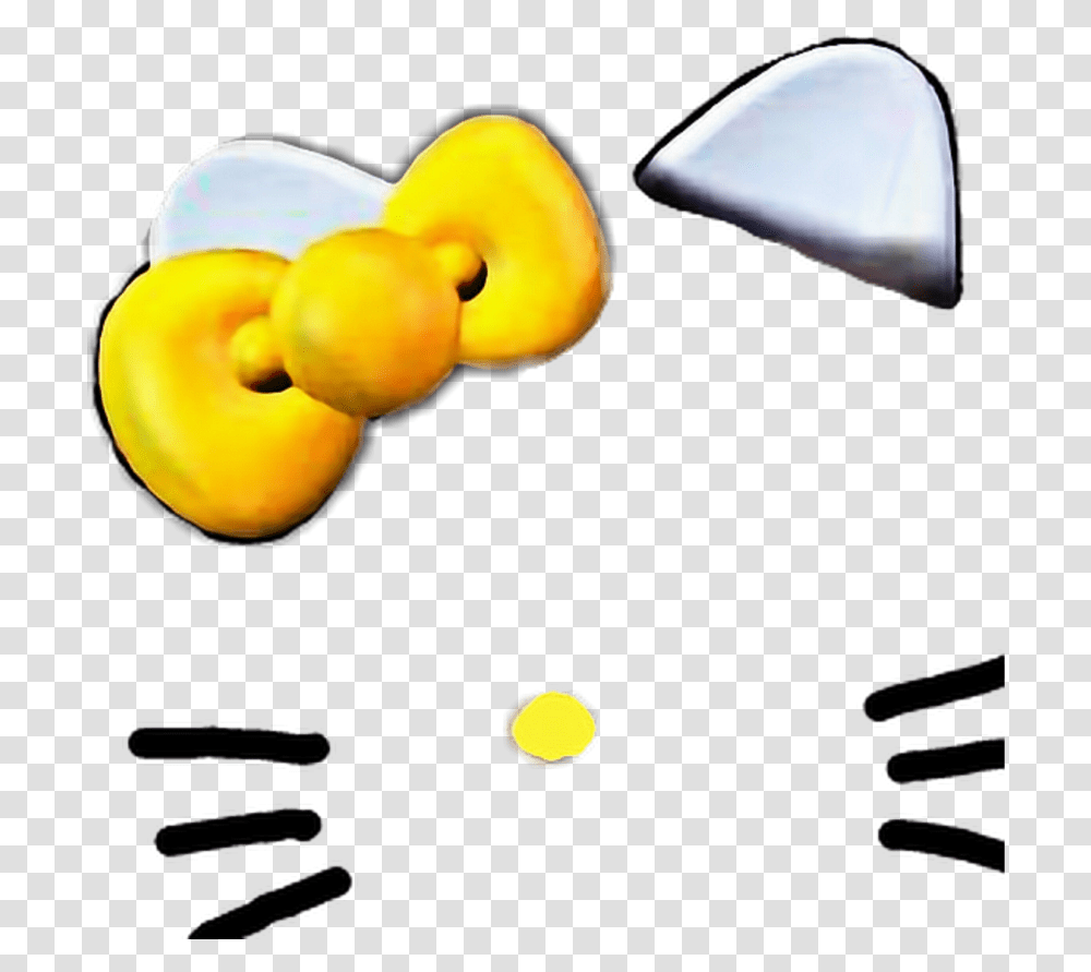 Mq Yellow Bow Bows Kitty Hellokitty Face Face Hello Kitty Logo, Plectrum, Sweets, Food, Confectionery Transparent Png