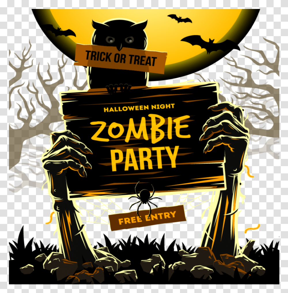 Mq Zombie Zombies Hands Moon Halloween Halloween Zombie Background, Poster, Advertisement, Flyer, Paper Transparent Png