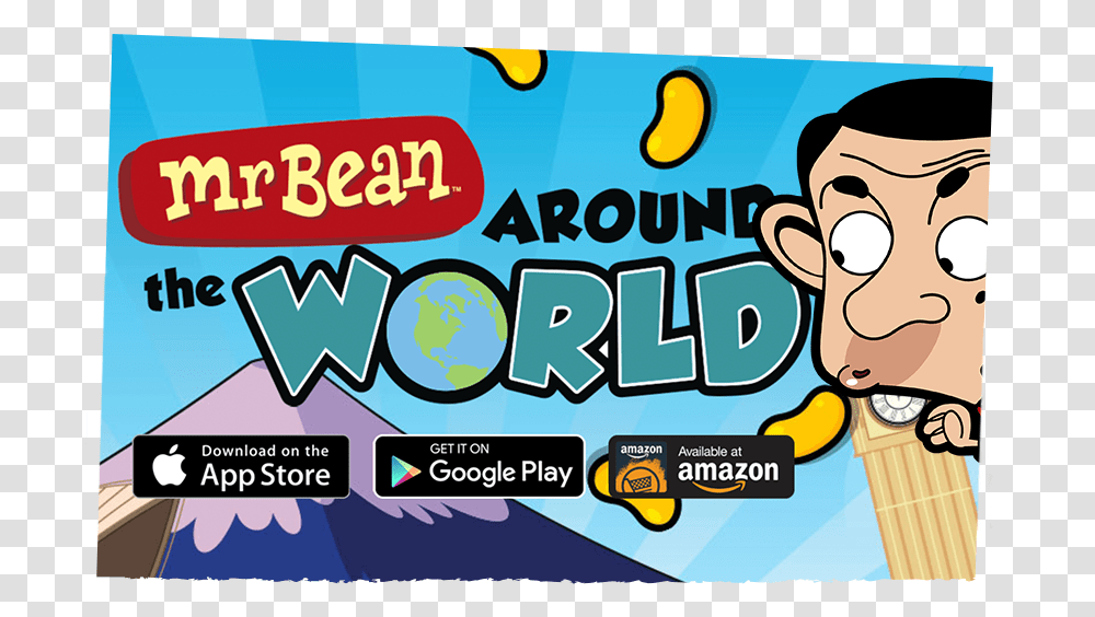 Mr Bean Around The World Mr Bean Run Game, Label, Advertisement, Flyer Transparent Png