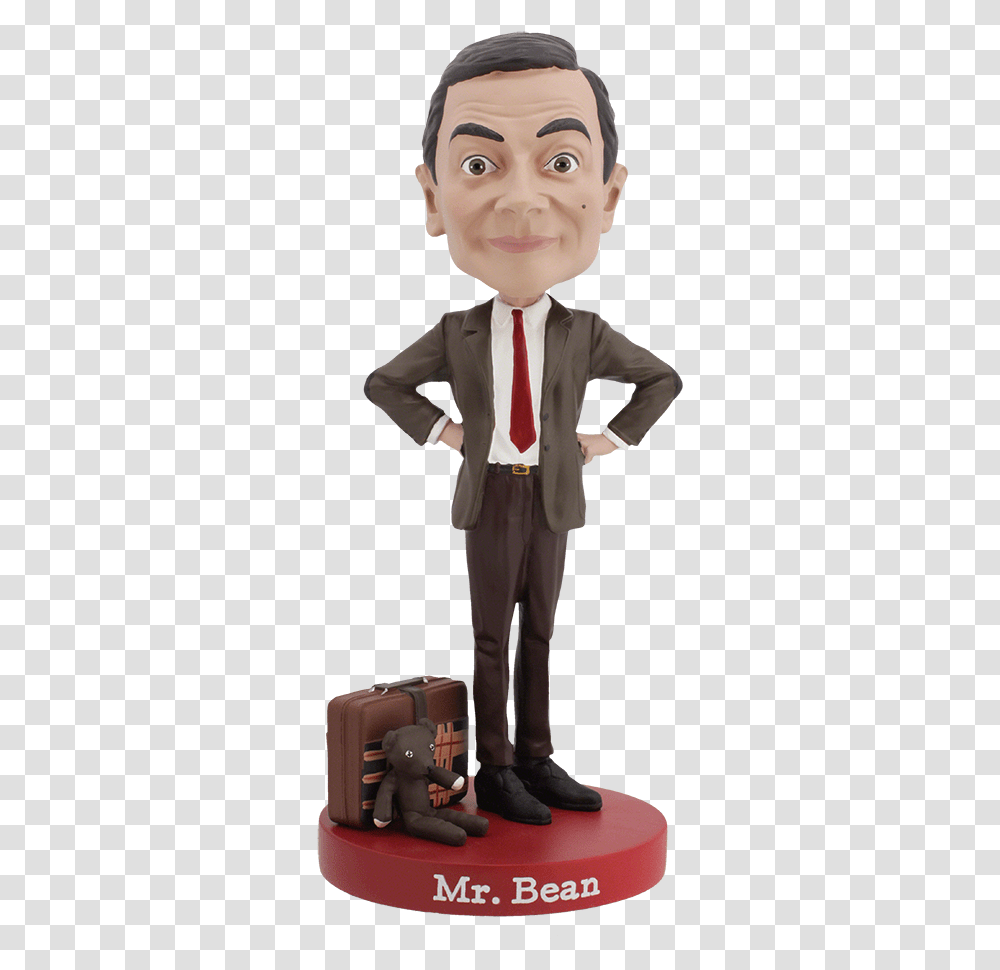 Mr Bean Bobblehead, Suit, Overcoat, Tie Transparent Png