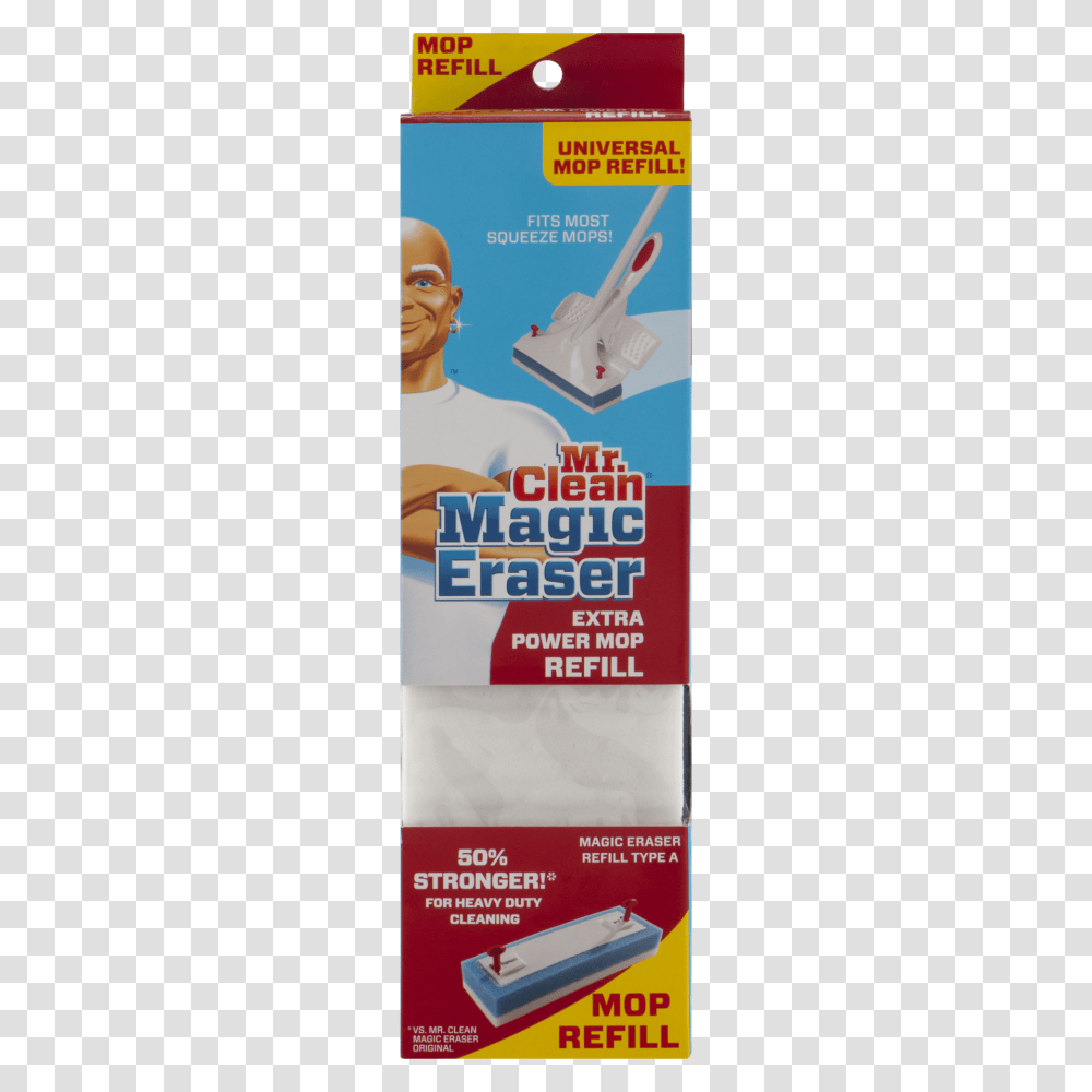 Mr Clean Magic Eraser Extra Power Mop Refill Refill, Person, Paper, Toothpaste Transparent Png