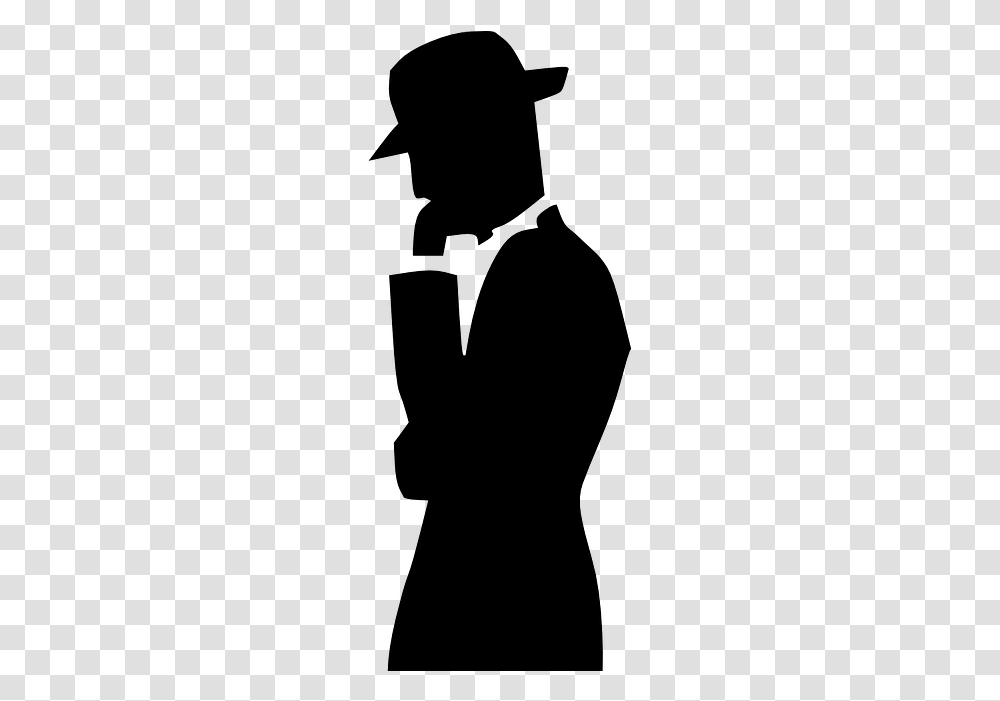 Mr Devops Thinking Person Silhouette Background, Gray, World Of Warcraft Transparent Png