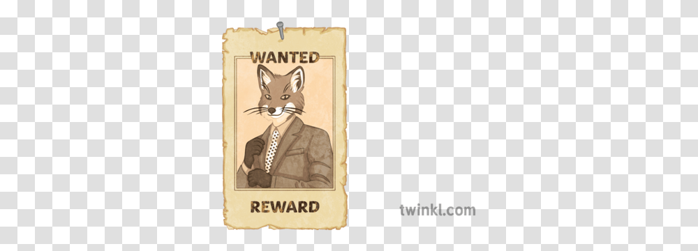 Mr Fox Wanted Poster English Fantastic Roald Dahl Ks3 Ks4 Cartoon, Text, Cat, Pet, Mammal Transparent Png