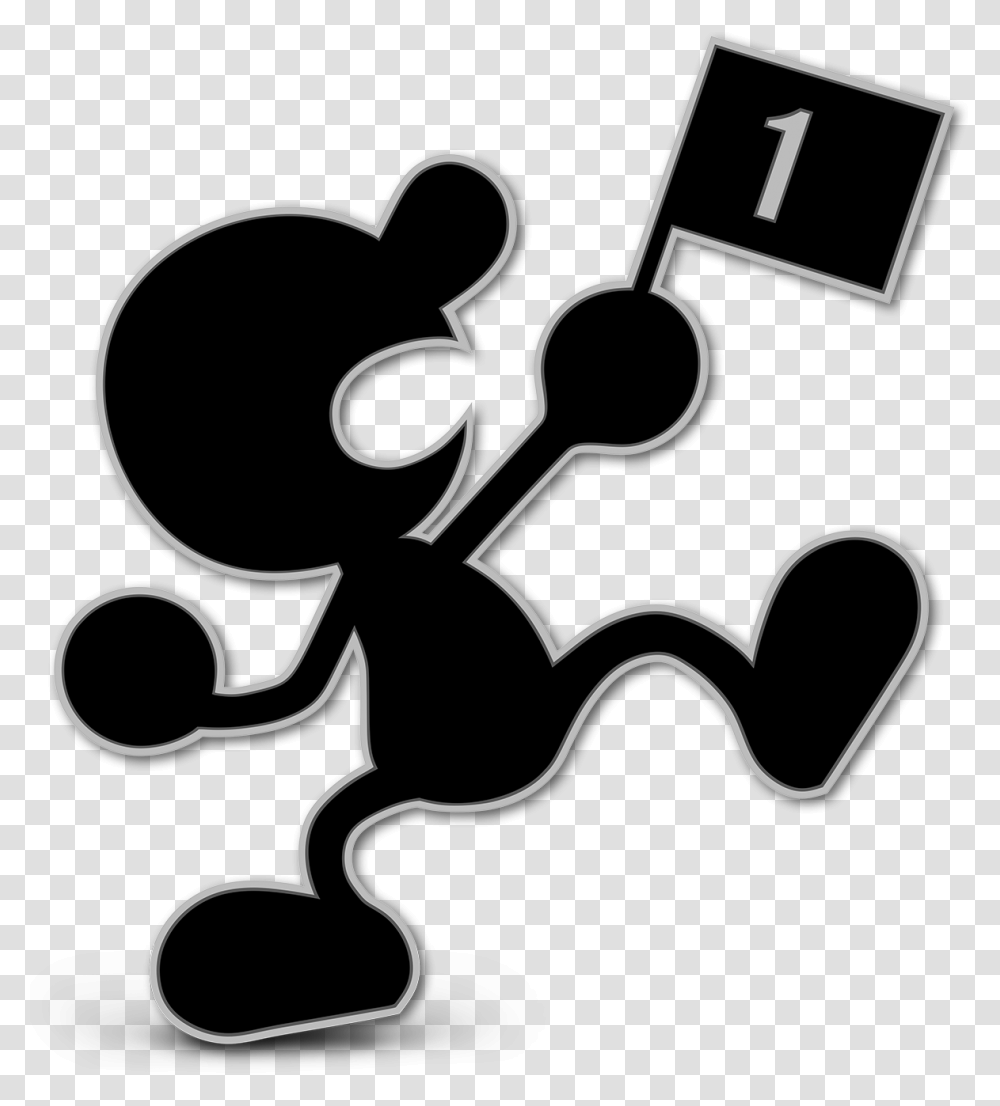 Mr Game And Watch Mr Game And Watch Smash Ultimate, Cupid, Stencil, Silhouette Transparent Png