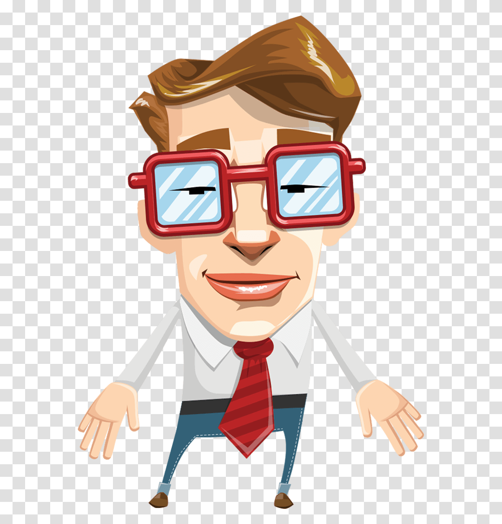 Mr Geekson Character Animator, Tie, Accessories, Person, Face Transparent Png
