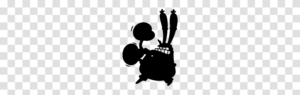 Mr Krabs Silhouette Silhouette Of Mr Krabs, Person, Stencil, Musician, Musical Instrument Transparent Png