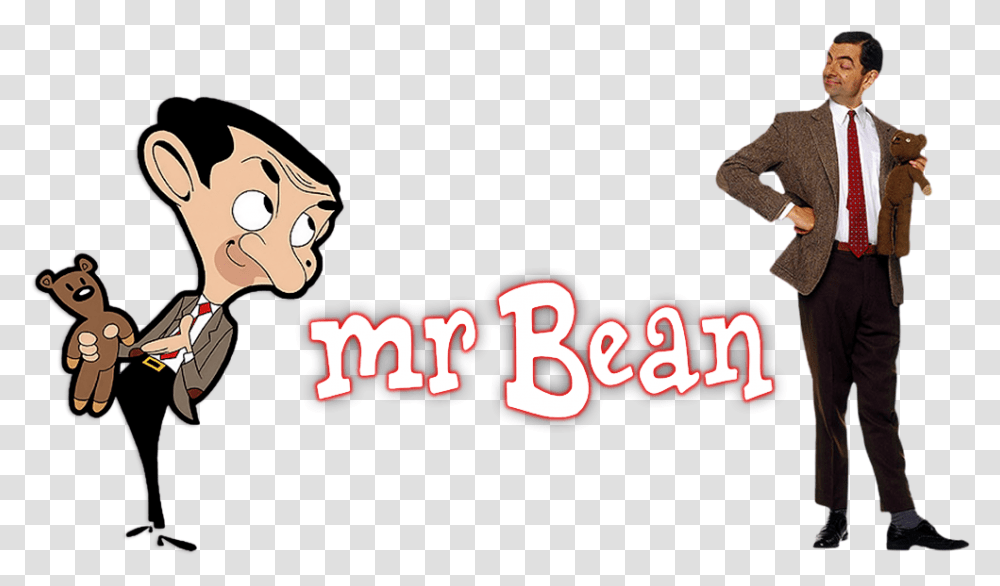 Mr Mr Bean With Teddy Animation, Tie, Person, Text, Alphabet Transparent Png