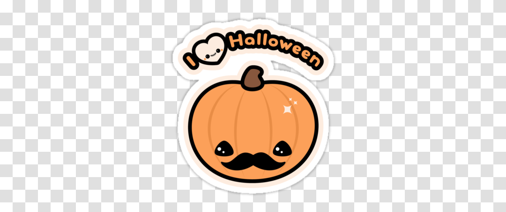 Mr Pompi' Sticker By Sugarhai Kawai Halloween Stickers Cute Halloween Stickers, Pumpkin, Vegetable, Plant, Food Transparent Png