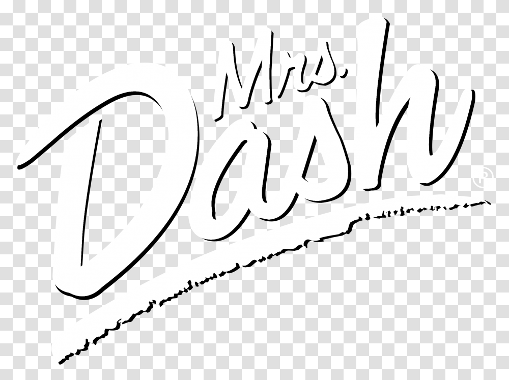 Mrs Dash Logo Black And White Calligraphy, Word, Accessories, Accessory Transparent Png