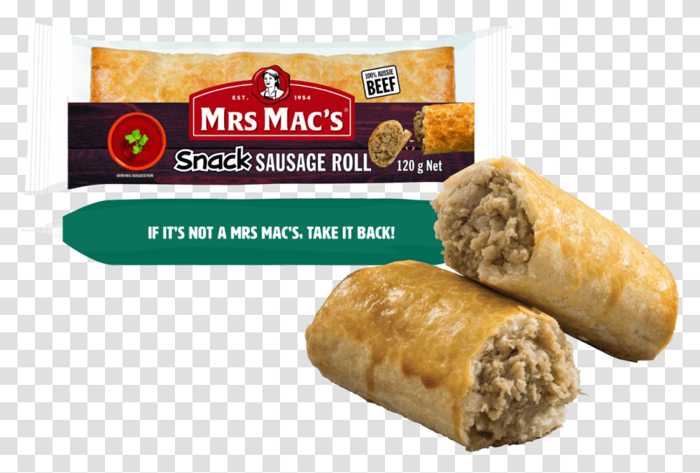 Mrs Mac Sausage Roll Mrs Macs Sausage Roll, Bread, Food, Lunch, Meal Transparent Png
