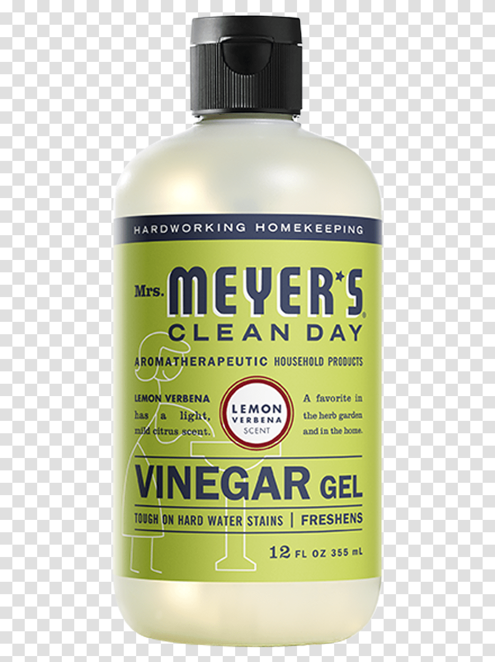Mrs Meyers Lemon Verbena Vinegar Gel No Rinse Cleaner Bottle, Beer, Alcohol, Beverage, Cosmetics Transparent Png