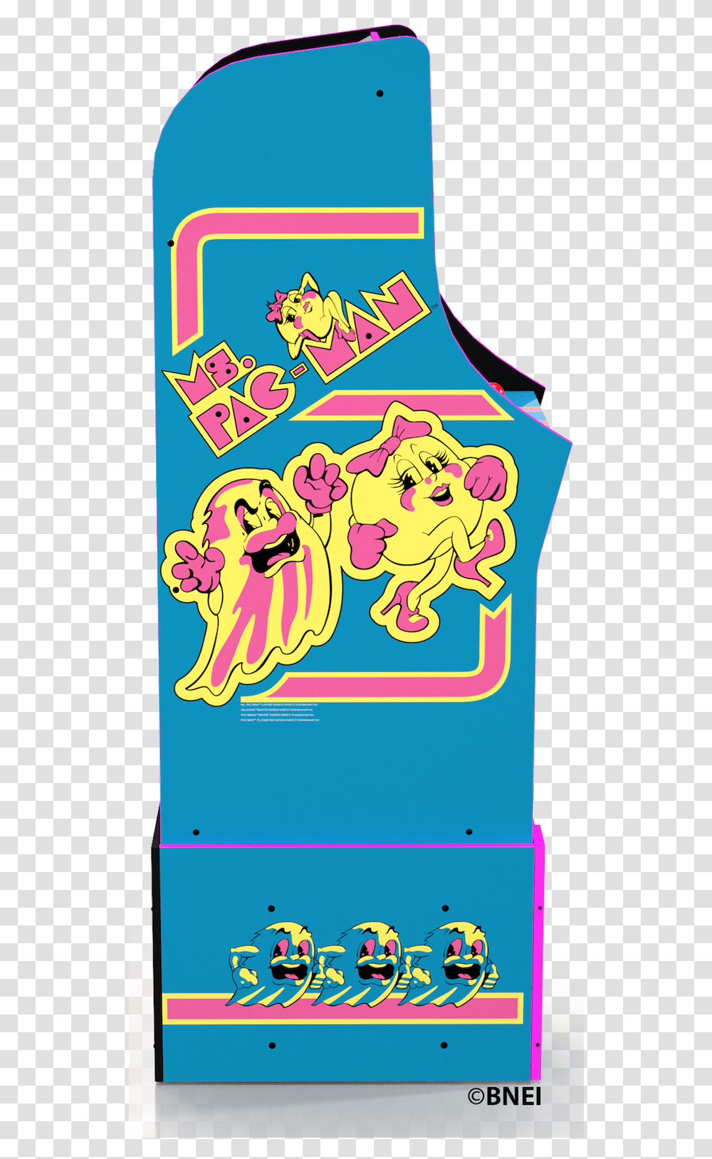 Ms Pacman Arcade Machine With Riser Arcade1up Galaga Ship, Pac Man, Poster, Advertisement Transparent Png