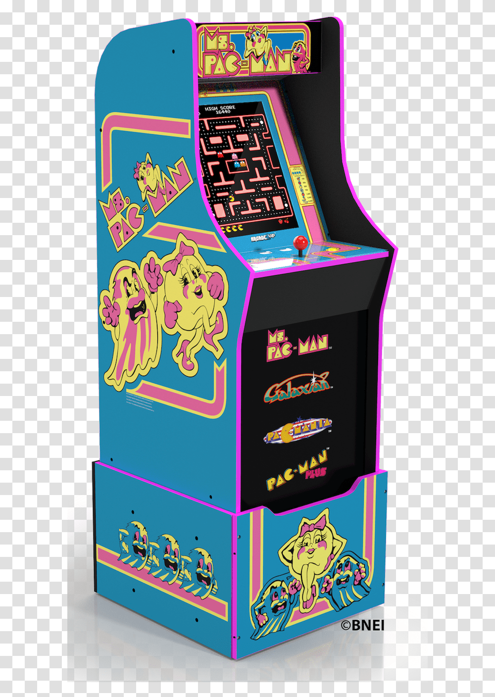 Ms Pacman Arcade Machine With Riser Arcade1up Mrs Pacman Walmart, Arcade Game Machine, Pac Man Transparent Png