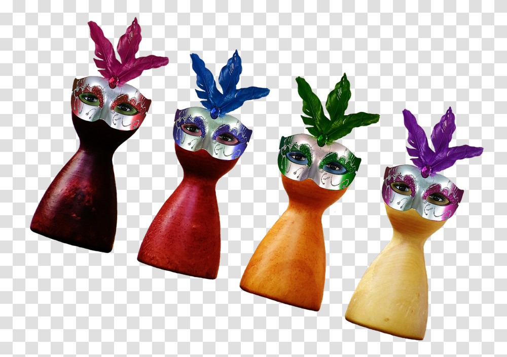 Mscaras Carnaval Jugar Piedra Pluma Gracioso Mask, Plant, Vase, Jar, Pottery Transparent Png