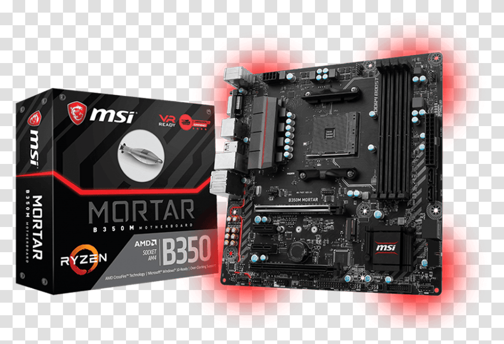 Msi B350m Mortar Motherboard, Computer, Electronics, Hardware, Computer Hardware Transparent Png