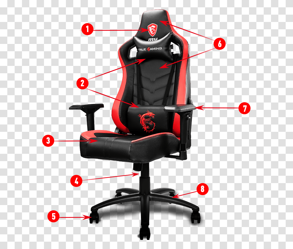 Msi Ch110 Gaming Chair, Cushion, Furniture, Headrest, Lawn Mower Transparent Png