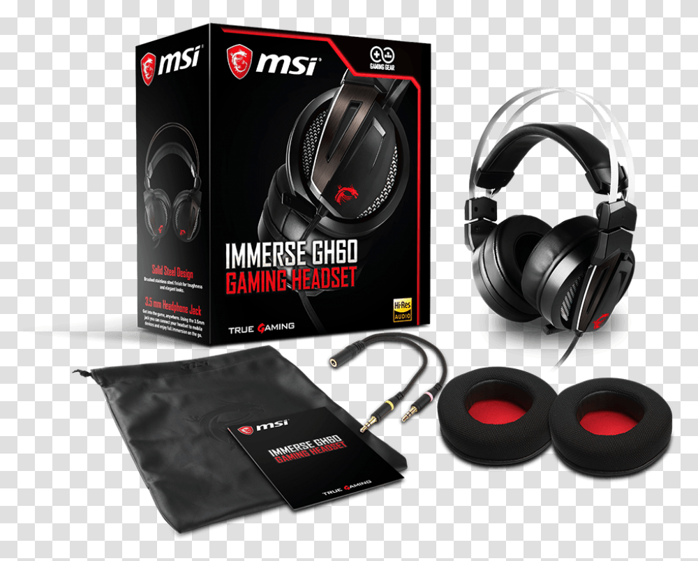 Msi Immerse Gh60 Gaming, Electronics, Camera, Headphones, Headset Transparent Png