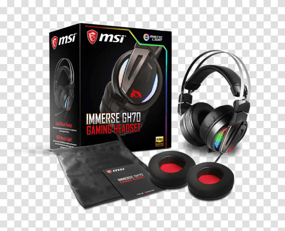 Msi Immerse Gh70 Gaming Headset, Electronics, Headphones, Stereo Transparent Png