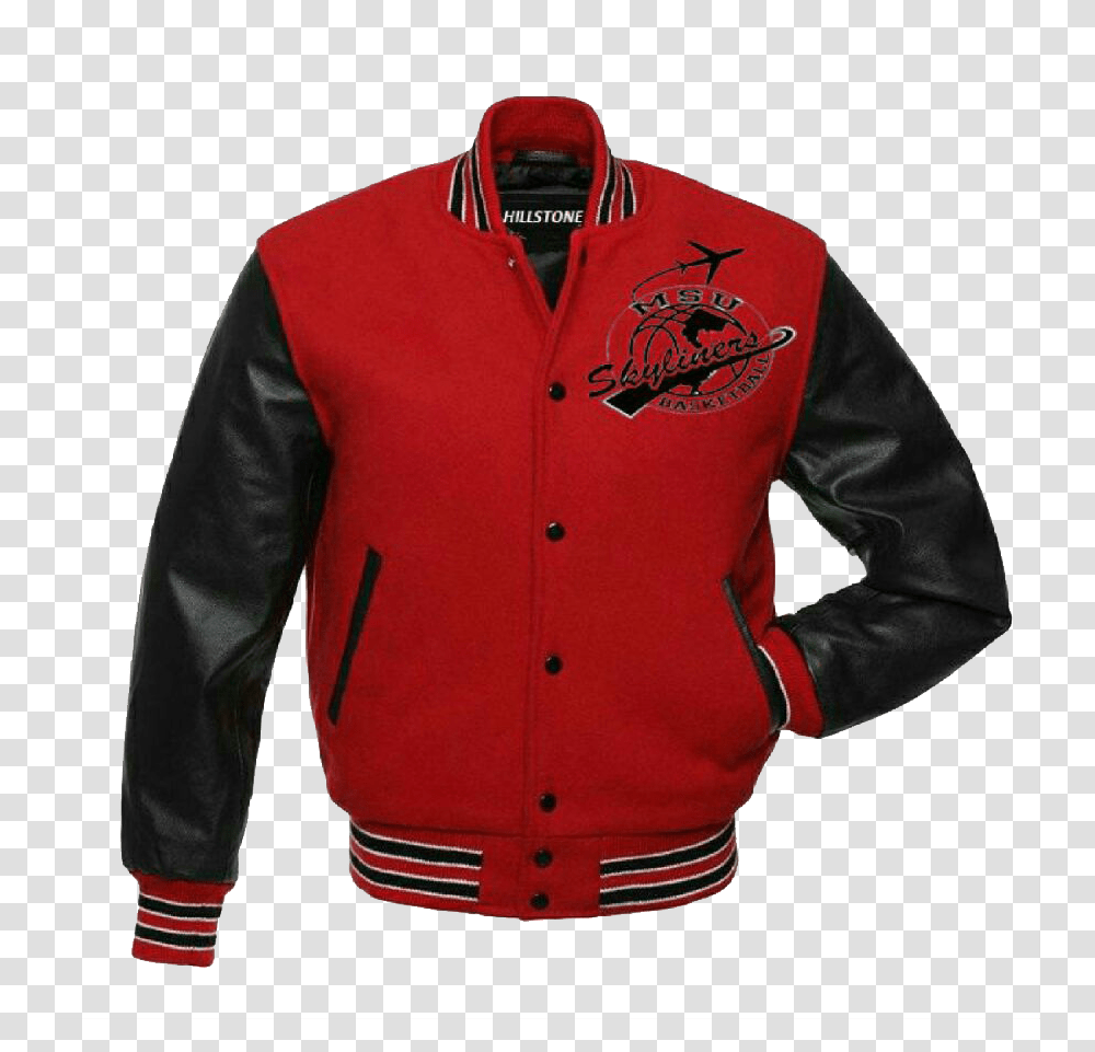Msu Varsity Jacket Red And Black Senior Jacket, Clothing, Apparel, Coat, Blazer Transparent Png
