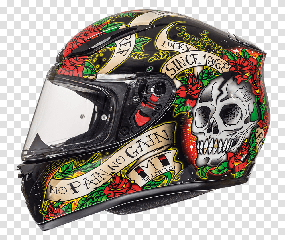 Mt Revenge Skull And Roses, Apparel, Crash Helmet Transparent Png