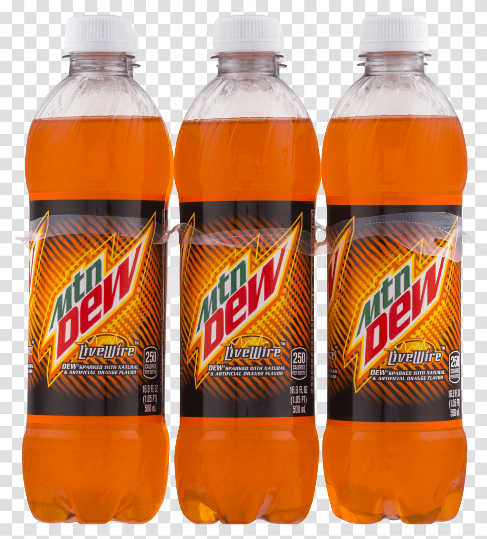 Mtn Dew Mountain Dew Orange Livewire, Beverage, Drink, Pop Bottle, Soda Transparent Png