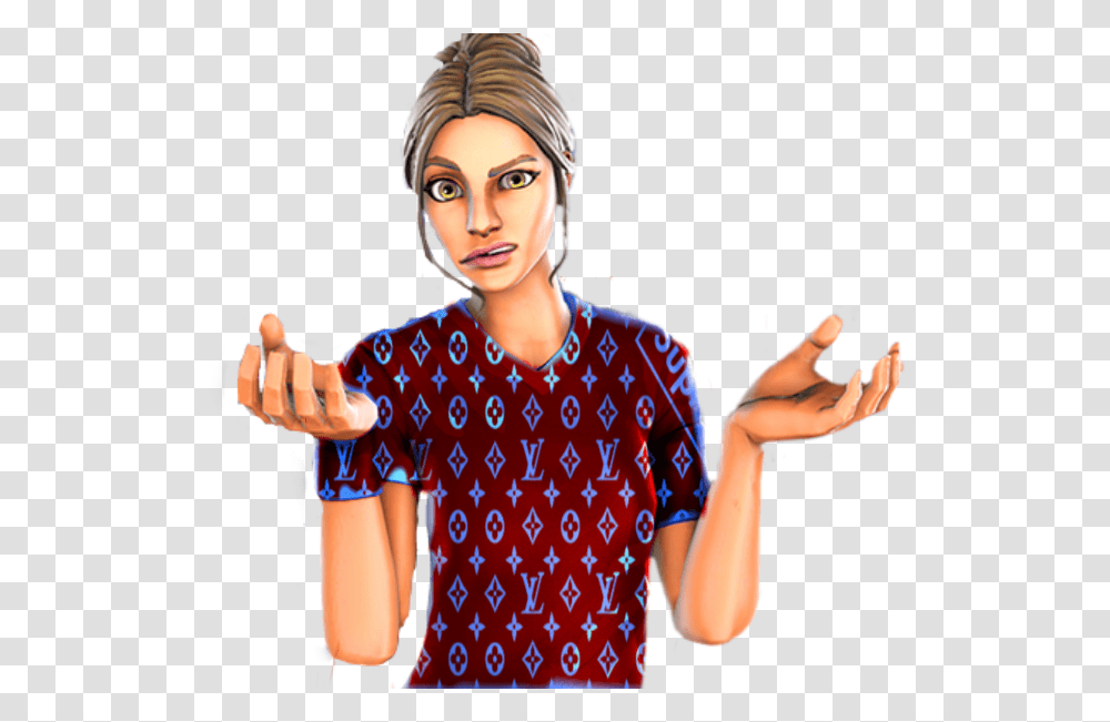 Mu Very Own Supreme Fortnite Skin Girl, Person, Sleeve, Long Sleeve Transparent Png