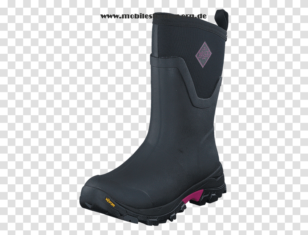 Muckboot Arctic Ice Mid Blackhot Pink Work Boots, Apparel, Footwear, Riding Boot Transparent Png