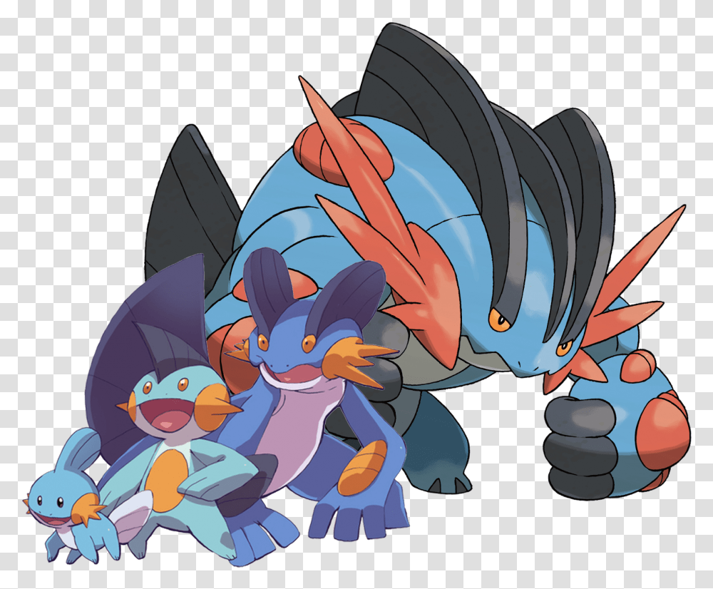 Mud Fish Pokemon Evolution Mudkip, Dragon, Painting, Art Transparent Png