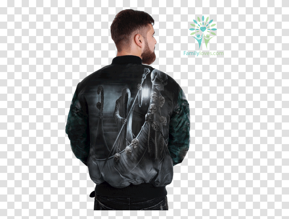 Muerte Divina Skull Over Print Jacket Tag Familyloves Born To Ride Born To Live, Coat, Sleeve, Person Transparent Png