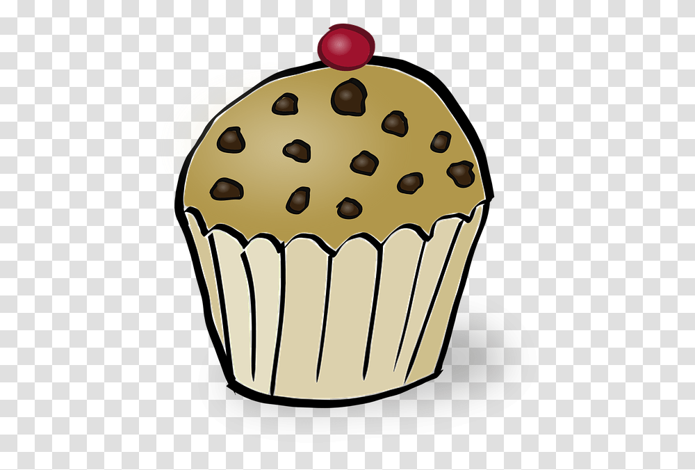 Muffin Cherry Chocolate Chip Cupcake Muffin Clip Art, Cream, Dessert, Food, Creme Transparent Png