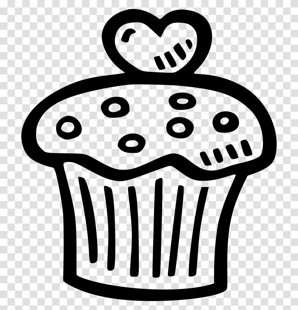 Muffins Black And White Portable Network Graphics, Cupcake, Cream, Dessert, Food Transparent Png