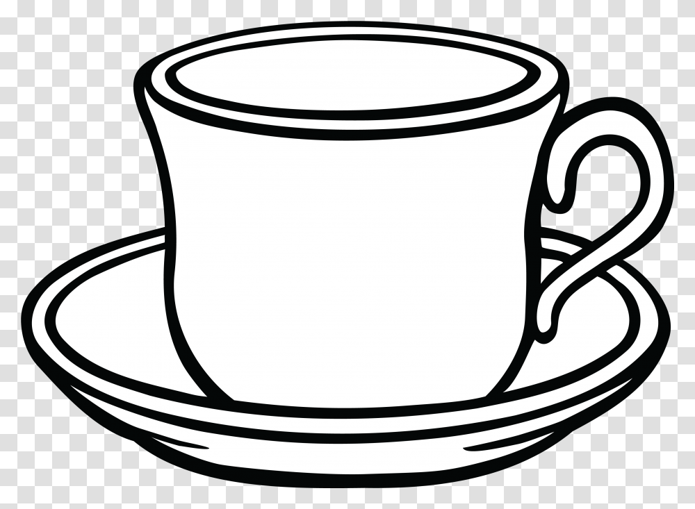 Mug Clipart Black And White Cup And Saucer Clipart Black And White, Coffee Cup, Pottery Transparent Png