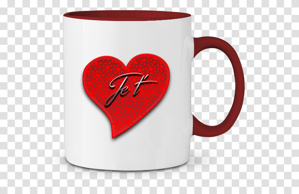 Mug En Cramique Bicolore Je T Aime Emotionstudio Mug, Coffee Cup, Heart Transparent Png