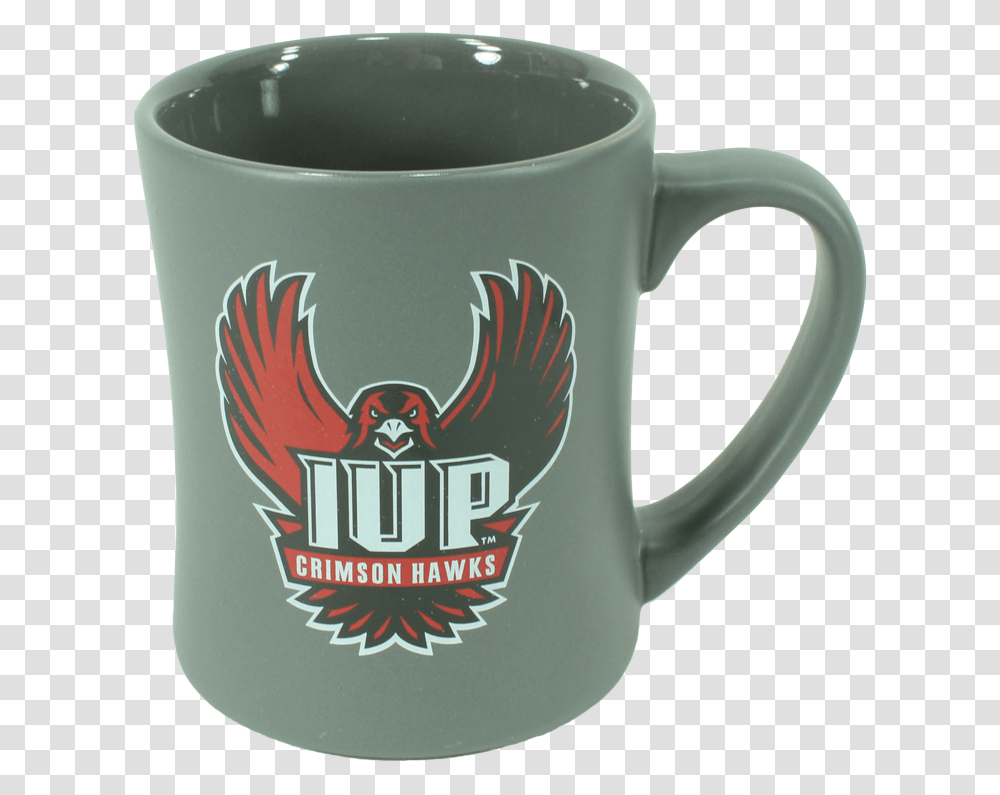 Mug Grey Matte Full Hawk Logo Indiana University Of Pennsylvania, Coffee Cup, Ketchup, Food, Beer Transparent Png