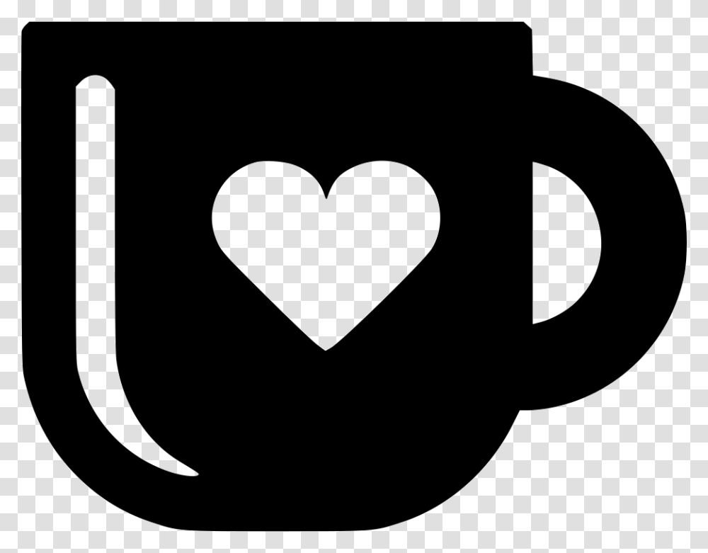 Mug Heart Heart, Coffee Cup, Stencil, Logo Transparent Png