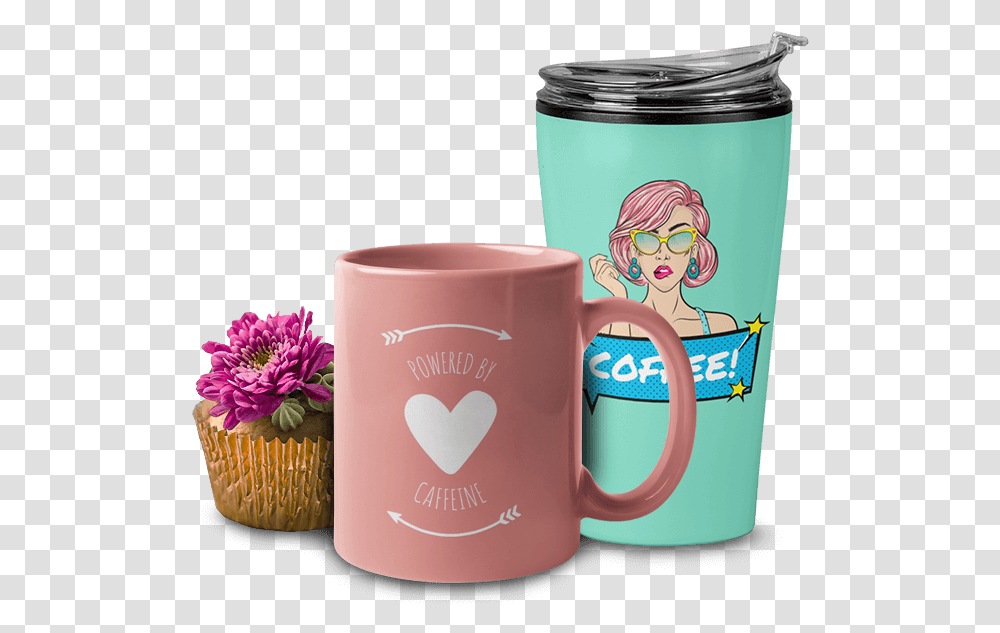 Mug Mockup Floral Design, Coffee Cup Transparent Png