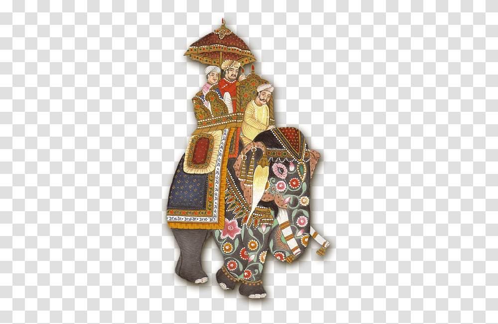 Mughal Elephants Persian Painting, Person, Art, Cushion, Clothing Transparent Png
