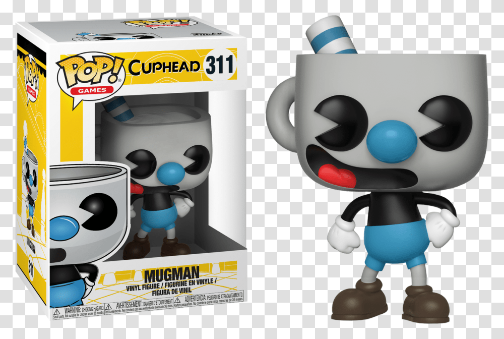 Mugman Pop Vinyl Figure Funko Pop Cuphead Mugman, Toy, Robot, Coffee Cup Transparent Png