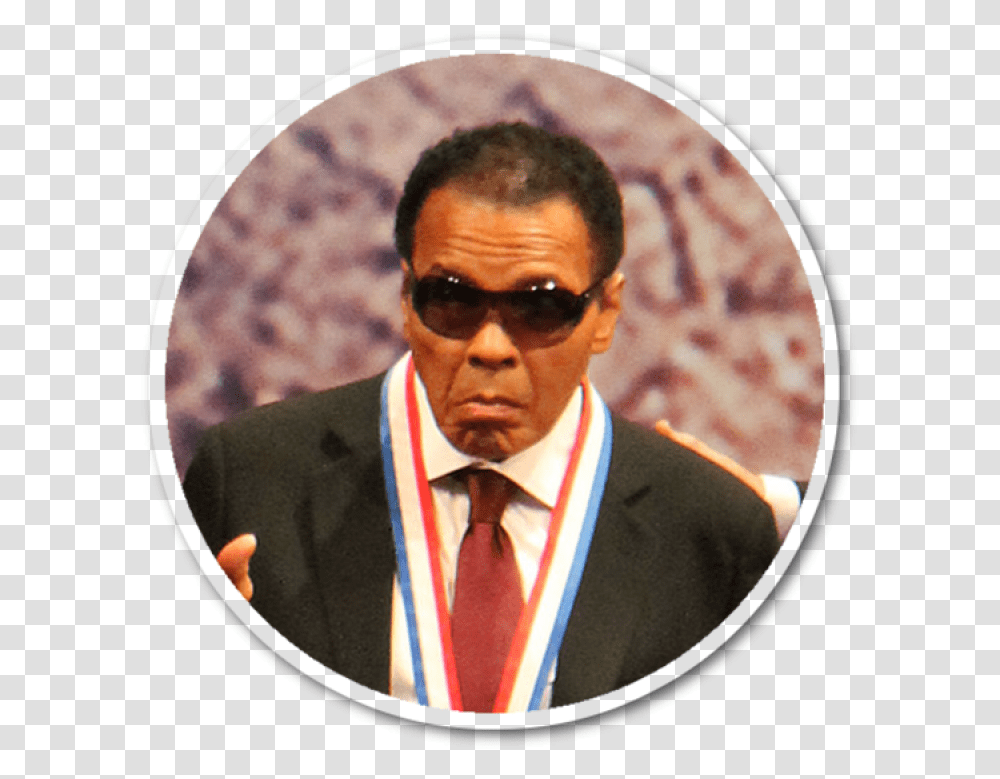 Muhammad Ali, Tie, Accessories, Person, Sunglasses Transparent Png