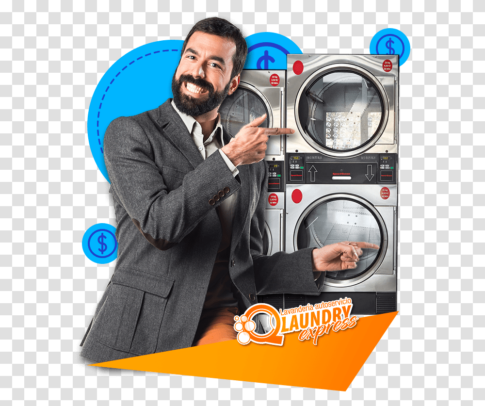 Mujer Feliz Lavando Ropa En Q Laundry Lavanderia Autoservicio Electronics, Person, Human, Appliance, Suit Transparent Png