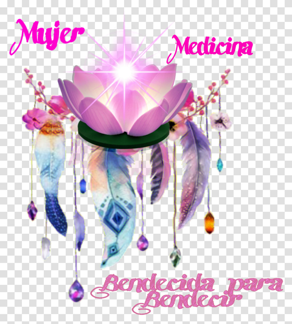 Mujer Medicina El Espritu Mgico De Flor De Loto Flowers And Feathers, Purple, Sea Life Transparent Png