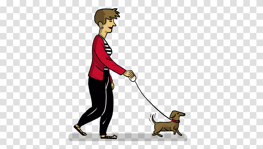 Mujer Paseando Al Perro Longdog, Person, Sleeve, Long Sleeve Transparent Png