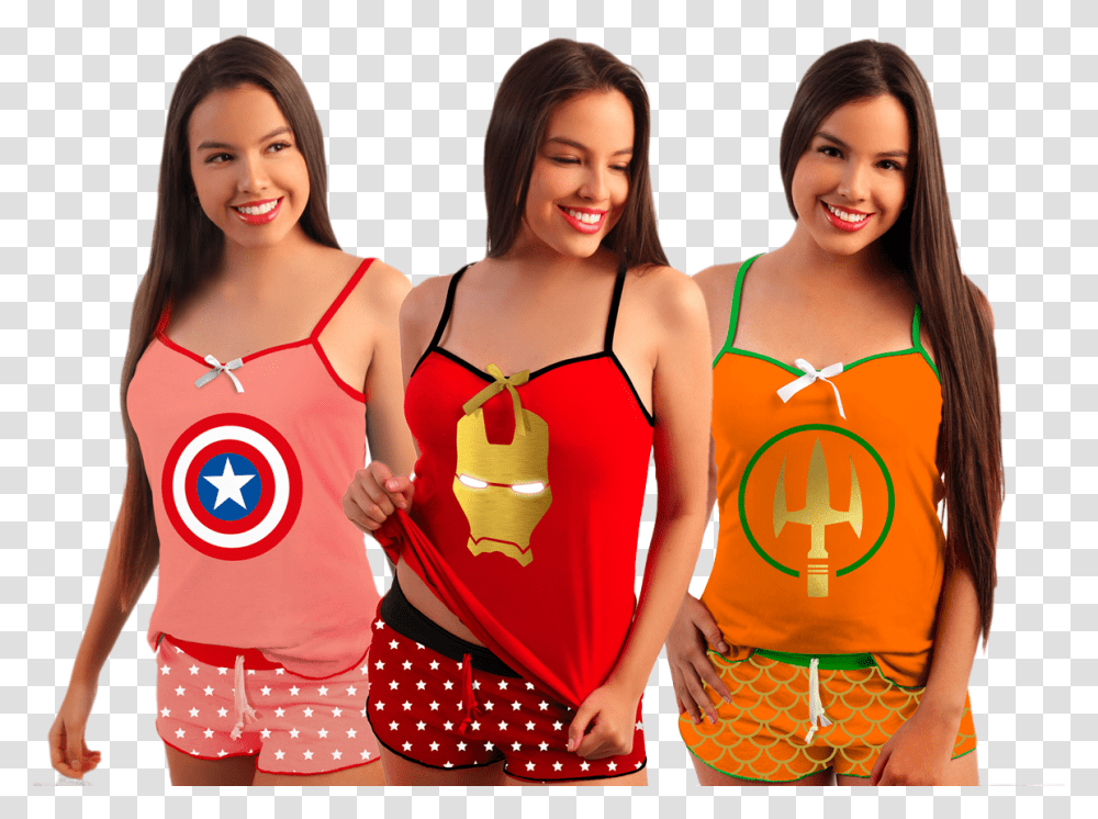 Mujer Sexy Pijamas Mujeres De Super Heroes, Person, Female, Dress Transparent Png
