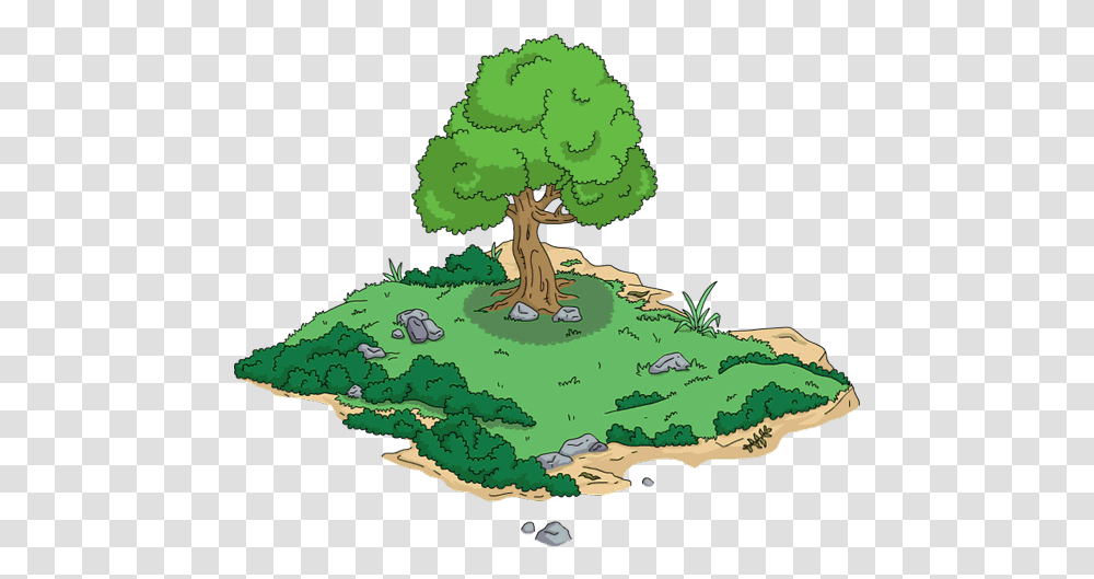Mulberry Island Simpsons Tapped Out Tree 574x470 Tsto Friendship Level Prizes, Plant, Conifer, Oak, Plot Transparent Png