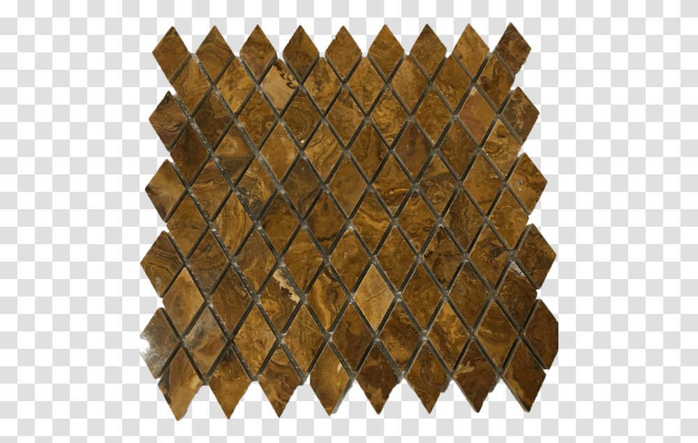 Multi Brown Onyx Diamond Pattern Polished Mesh Mounted Tile, Rug Transparent Png