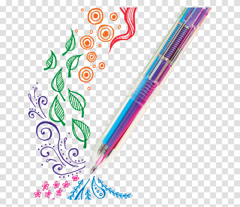 Multi Color Gel Pen, Floral Design, Pattern Transparent Png